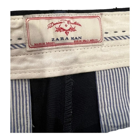 Zara man,Classic navy blue dress pants with a tapered fit. size 31, - Picture 3 of 6